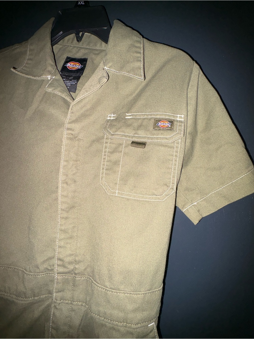 Dickies Olive Short-Sleeve Romper